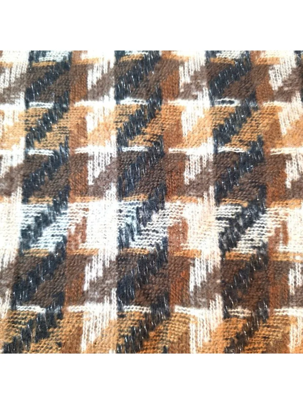 Plaid Scarf Fringe Brown Cream Warm Fall Winter Neutral Outerwear Academia